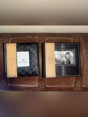 NWT Hobby Lobby Black Embossed Photo Albums with Stitched Accents 2 of them